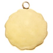 Ciondolo ape rotondo 15 mm Resina epossidica - Acciaio inossidabile 304 Dorato - Verde x1