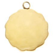 Ciondolo ape rotondo 15 mm Resina epossidica - Acciaio inossidabile 304 Dorato - Verde x1