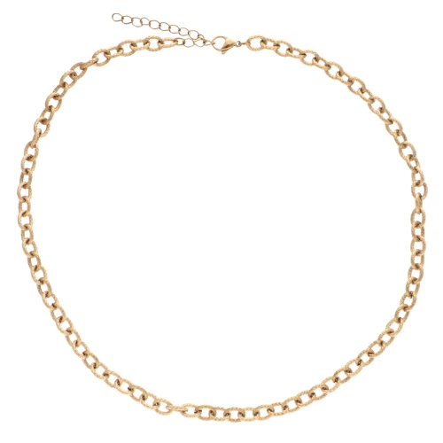 Collare a catena da 6 mm Striato - Acciaio inossidabile 304, Dorato x45cm