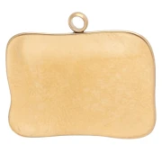 Pendente rettangolare 19x21 mm con motivo a occhio e strass in acciaio inossidabile 304 Dorato - Multicolore