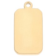 Pendente a forma di sole rettangolare 26x13 mm in resina epossidica 304 in acciaio inossidabile Dorato Arancione