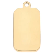 Pendente a forma di sole rettangolare 26x13 mm in resina epossidica 304, acciaio inossidabile, Dorato - Verde