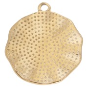 19 mm cuore rotondo Ex voto pendente Resina epossidica 304 acciaio inossidabile Dorato rosa x1