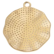 19 mm cuore rotondo Ex voto pendente Resina epossidica 304 acciaio inossidabile Dorato rosa x1