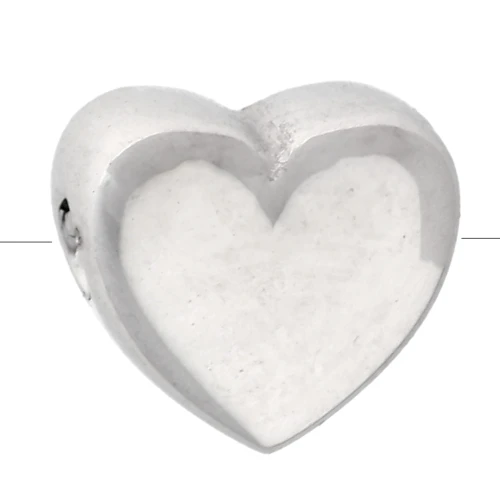 Perla cuore 6,5x6 mm - acciaio inossidabile 304L x1