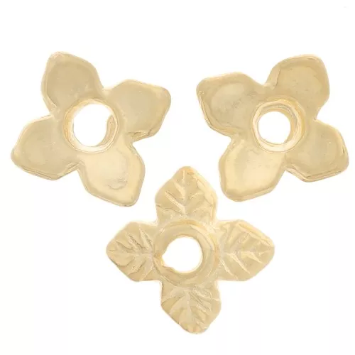 Coppette fiori 6 mm dorato con oro fino x10