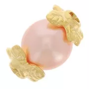 Coppette fiori 6 mm dorato con oro fino x10