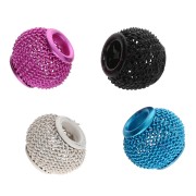 Regalo - Perle tonde appiattite a rete metallica 12 mm - Colore casuale x10