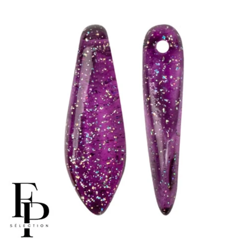 Perle di vetro Perla 5x16 mm - Costellazione trasparente Ametista x25