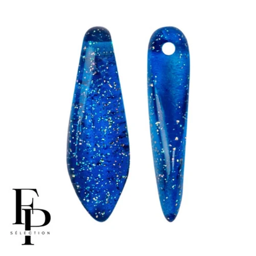 Perle di vetro Perla 5x16 mm - Trasparente Blu Costellazione x25