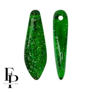 Perle di vetro Perla 5x16 mm - Trasparente Verde Costellazione x25
