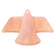 Ciondolo a forma di aquila in acetato 25x35,5 mm - Brillantini color pesca x1