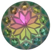Cabochon rotondo Aurora A1088L Lotus 10 mm - Crystal Vitrail Rosa x1
