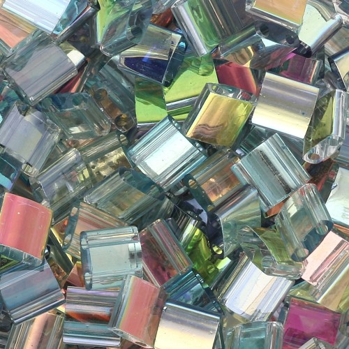 Perline Miyuki Tila 5x5x1,9 mm TL-55025 - Cristallo blu arcobaleno x10g