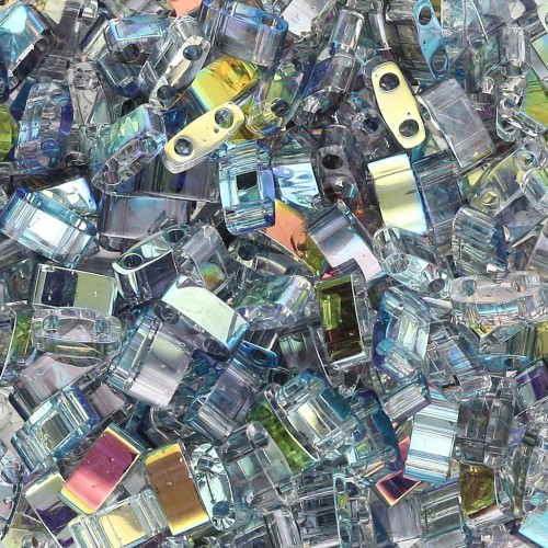 Perline Miyuki Half Tila 5x2.3x1.9mm HTL-55025 - Cristallo blu arcobaleno x10g