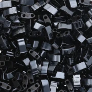 Perline Miyuki Mezza Tila 5x2.3x1.9mm HTL-55092 - Ematite nera blu piena x10g