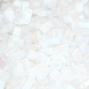 Perline Miyuki Half Tila 5x2.3x1.9mm HTL-55107 - Crystal AB Full Mat x10g