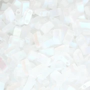 Perline Miyuki Half Tila 5x2.3x1.9mm HTL-55107 - Crystal AB Full Mat x10g