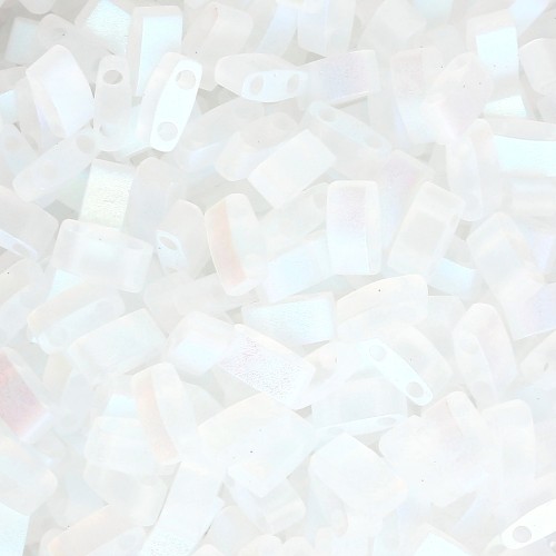 Perline Miyuki Half Tila 5x2.3x1.9mm HTL-55107 - Crystal AB Full Mat x10g