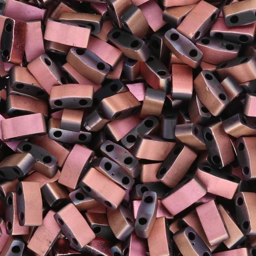 Perline Miyuki Half Tila 5x2.3x1.9mm HTL-55115 - Black Capri Rose Full Mat x10g