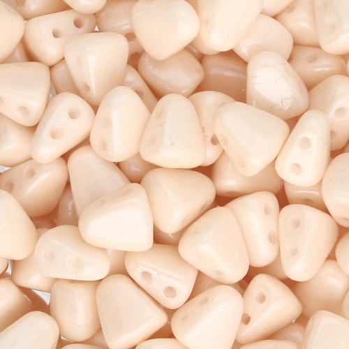 Perline di vetro ceco a due fori Nib-Bit 6x5 mm - Opaco Champagne Luster x10g