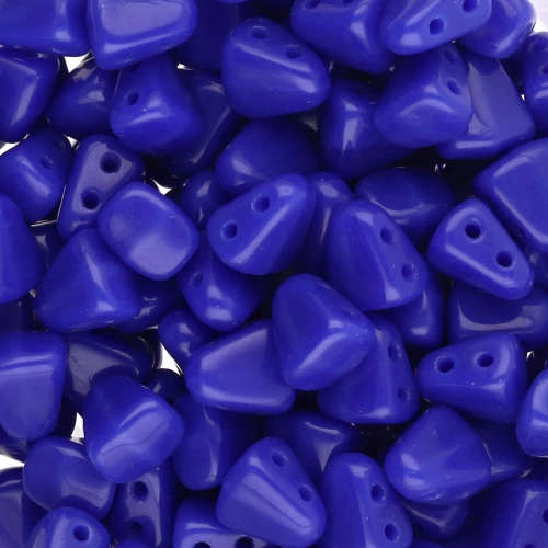 Perline di vetro ceco a due fori Nib-Bit 6x5 mm - Blu opaco x10g