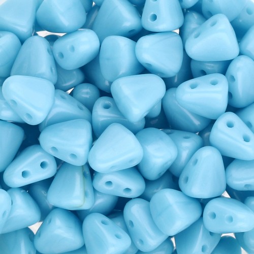 Perline in vetro ceco a due fori Nib-Bit 6x5 mm - Turchese blu opaco x10g