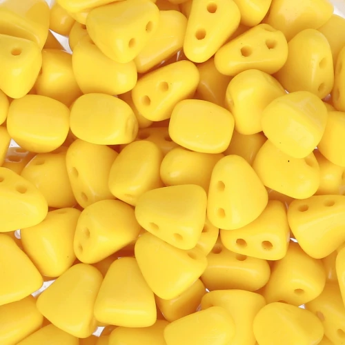 Perline di vetro ceco a due fori Nib-Bit 6x5 mm - Giallo opaco x10g