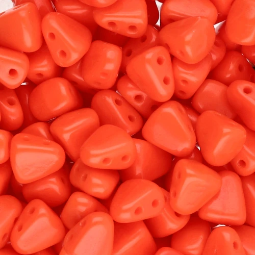 Perline di vetro ceco a due fori Nib-Bit 6x5 mm - Rosso chiaro opaco x10g