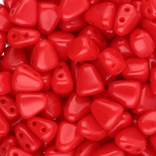 Perline in vetro ceco a due fori Nib-Bit 6x5 mm - Rosso Corallo Opaco x10g