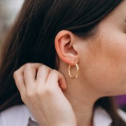 Orecchini a cerchio martellato 26 mm - Filo 3 mm - Argento 925 x2