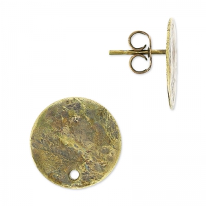 Orecchini disco con un foro 10 mm Bronzo x2