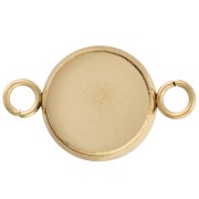 Anello aperto per cabochon a fondo piatto da 10 mm in acciaio inox placcato oro x1