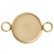 Anello aperto per cabochon a fondo piatto da 10 mm in acciaio inox placcato oro x1