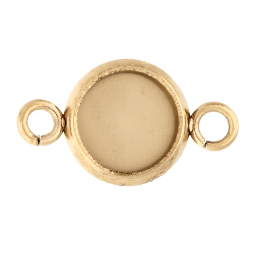 Anello aperto per cabochon a fondo piatto da 6 mm in acciaio inox placcato oro x1
