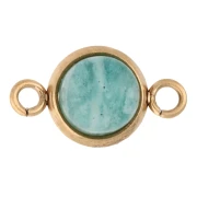 Anello aperto per cabochon a fondo piatto da 6 mm in acciaio inox placcato oro x1