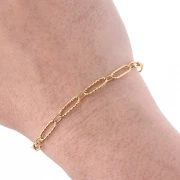 Catena a maglie ovali alternate (1x1) con texture 4 mm in acciaio inossidabile 304 Dorato x50cm