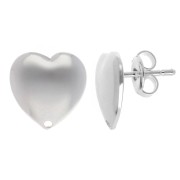 Orecchini a cuore 12 mm - Placcatura argento fine x2