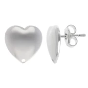Orecchini a cuore 12 mm - Placcatura argento fine x2