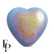 Perla di vetro a cuore 16x15 mm - Blu cielo opaco AB x1