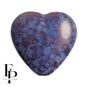 Perla di vetro a cuore 16x15 mm - Blu cielo opaco Bronzo x1