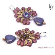 Perla di vetro a cuore 16x15 mm - Blu cielo opaco Bronzo x1