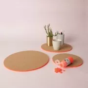 placche rotonde di sughero 30 cm Naturale x2