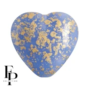 Perla di vetro a cuore 16x15 mm - Sky Blue opaco Gold Splash x1