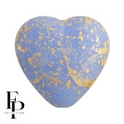 Perla di vetro a cuore 16x15 mm - Opaca Sky Blue Gold Splash Mat x1