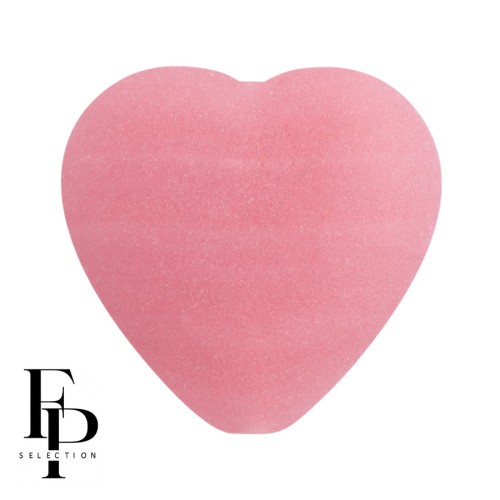 Perla di vetro a cuore 16x15 mm - Rosa opaco Mat x1
