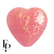 Perla di vetro a cuore 16x15 mm - Oro rosa opaco Splash x1