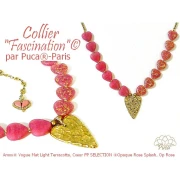 Perla di vetro a cuore 16x15 mm - Oro rosa opaco Splash x1