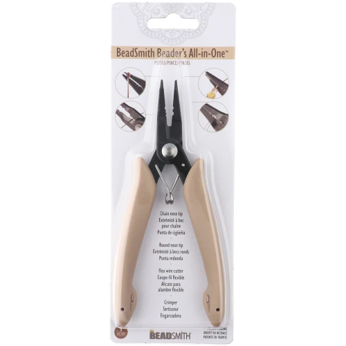 Pinze per gioielli a molla 4 in 1 da 14 cm - Beige x1