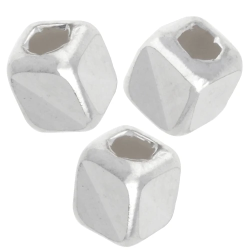 Perline cubiche a specchio 3 mm - Argento 925 x10